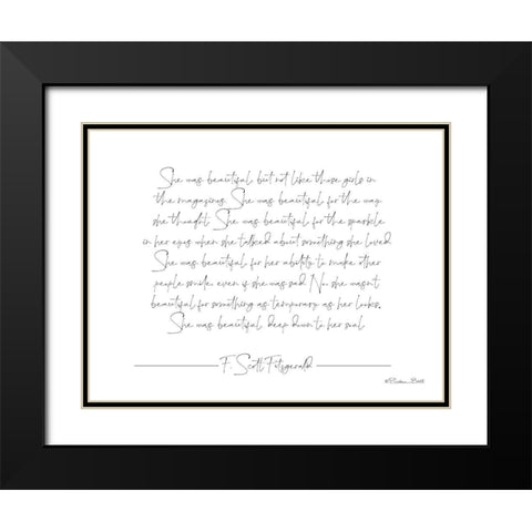 She was Beautiful Black Modern Wood Framed Art Print with Double Matting by Ball, Susan