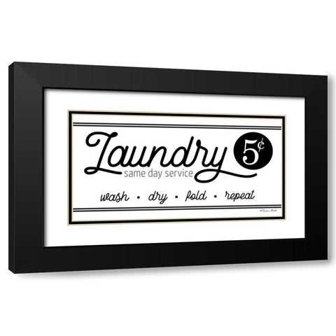 Laundry Same Day Service Black Modern Wood Framed Art Print with Double Matting by Ball, Susan