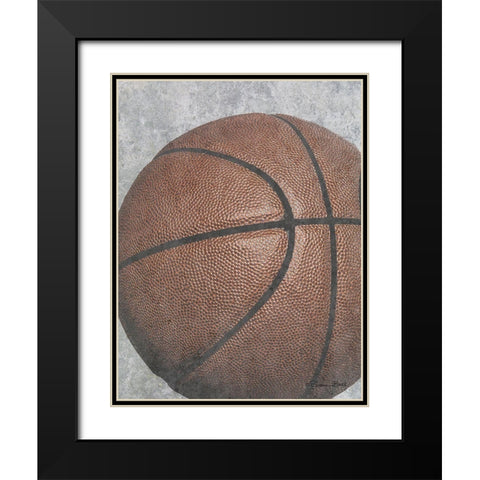 Sports Ball - Basketball Black Modern Wood Framed Art Print with Double Matting by Ball, Susan