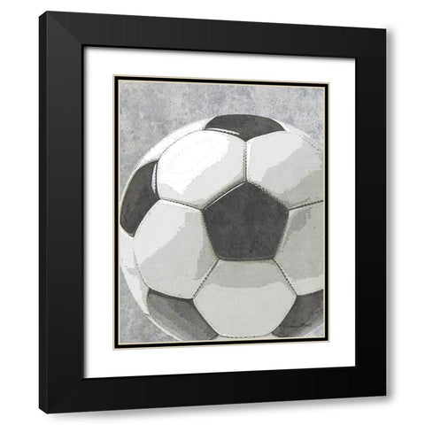 Sports Bal - Soccer Black Modern Wood Framed Art Print with Double Matting by Ball, Susan