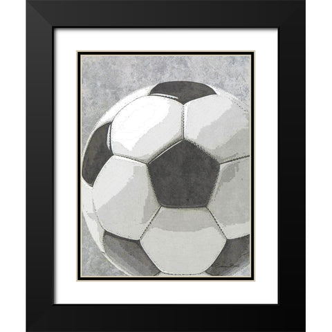 Sports Bal - Soccer Black Modern Wood Framed Art Print with Double Matting by Ball, Susan