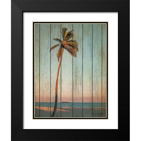 Vintage Palm  Black Modern Wood Framed Art Print with Double Matting by Ball, Susan