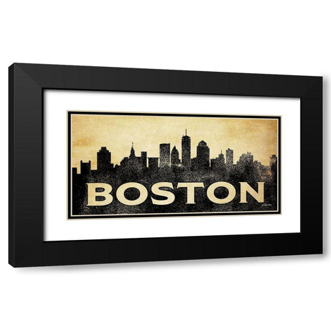 Boston Skyline Black Modern Wood Framed Art Print with Double Matting by Ball, Susan