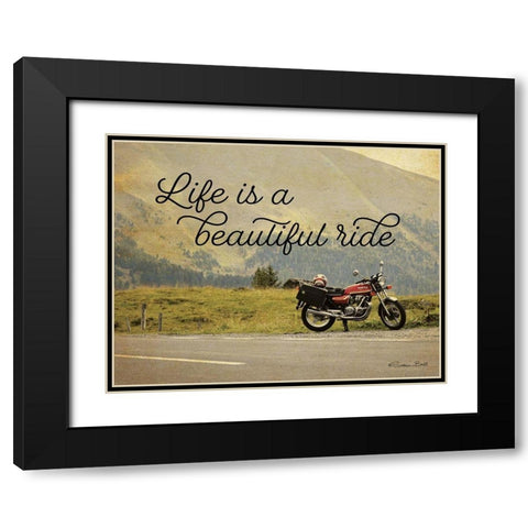 Life is a Beautiful Ride Black Modern Wood Framed Art Print with Double Matting by Ball, Susan