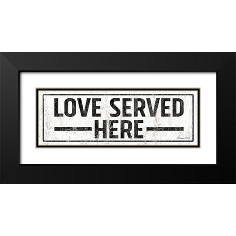 Love Served Here Black Modern Wood Framed Art Print with Double Matting by Ball, Susan