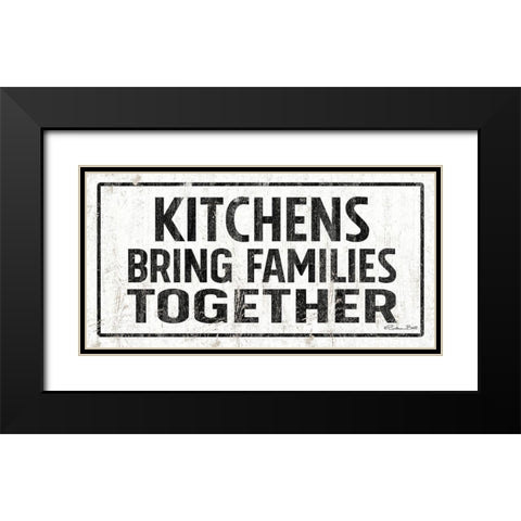 Kitchens Bring Families Together Black Modern Wood Framed Art Print with Double Matting by Ball, Susan