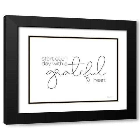 A Grateful Heart    Black Modern Wood Framed Art Print with Double Matting by Ball, Susan