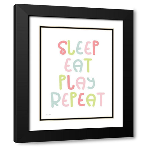 Sleep, Eat, Play, Repeat Black Modern Wood Framed Art Print with Double Matting by Ball, Susan