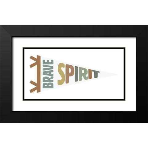 Brave Spirit Pennant Black Modern Wood Framed Art Print with Double Matting by Ball, Susan