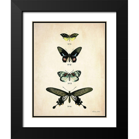 Butterflies 3      Black Modern Wood Framed Art Print with Double Matting by Ball, Susan