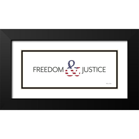 Freedom and Justice Black Modern Wood Framed Art Print with Double Matting by Ball, Susan