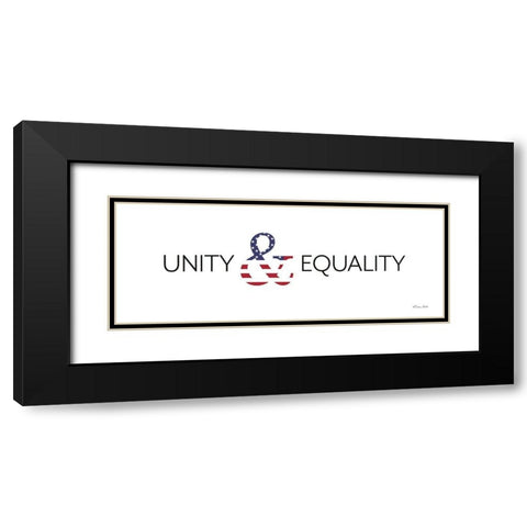 Unity and Equality Black Modern Wood Framed Art Print with Double Matting by Ball, Susan