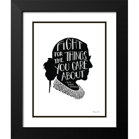 Fight RBG Black Modern Wood Framed Art Print with Double Matting by Ball, Susan