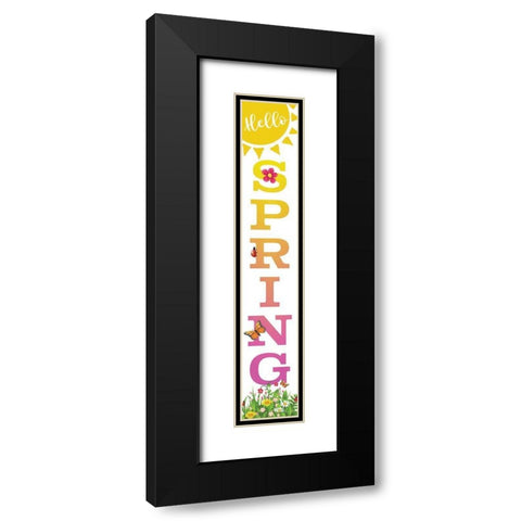 Hello Spring Black Modern Wood Framed Art Print with Double Matting by Ball, Susan