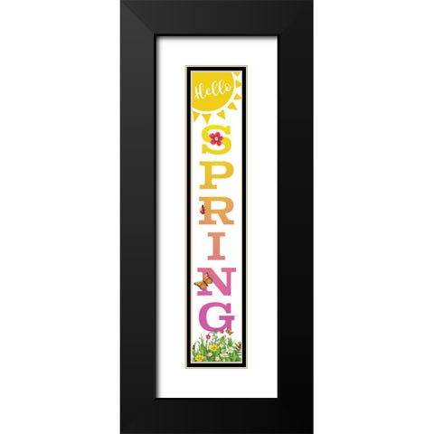 Hello Spring Black Modern Wood Framed Art Print with Double Matting by Ball, Susan