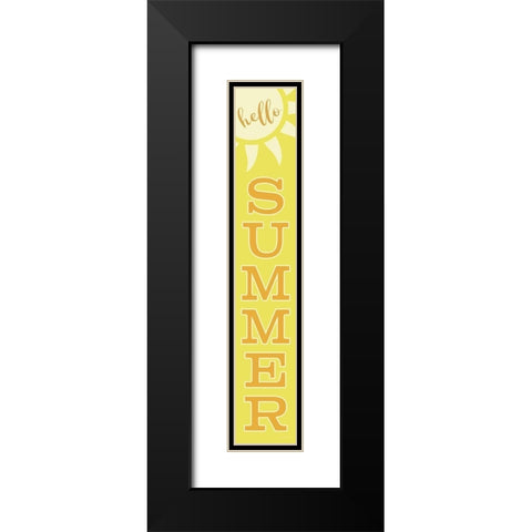 Hello Summer Black Modern Wood Framed Art Print with Double Matting by Ball, Susan