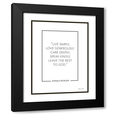 Live Simply     Black Modern Wood Framed Art Print with Double Matting by Ball, Susan