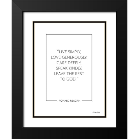 Live Simply     Black Modern Wood Framed Art Print with Double Matting by Ball, Susan