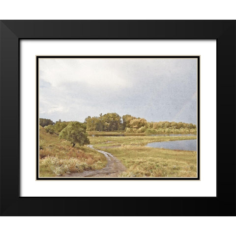By the Pond Black Modern Wood Framed Art Print with Double Matting by Ball, Susan