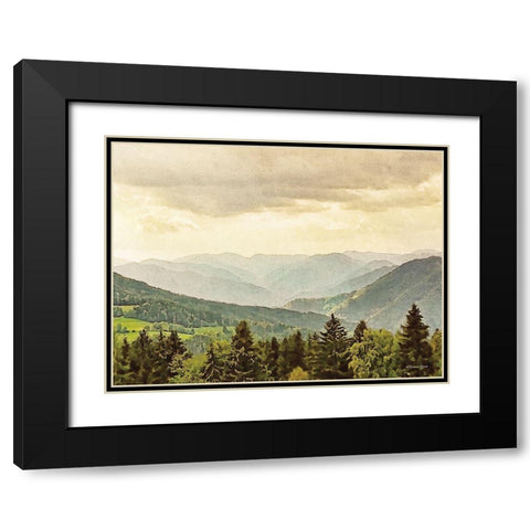 Valley View Black Modern Wood Framed Art Print with Double Matting by Ball, Susan