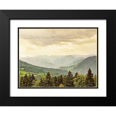 Valley View Black Modern Wood Framed Art Print with Double Matting by Ball, Susan