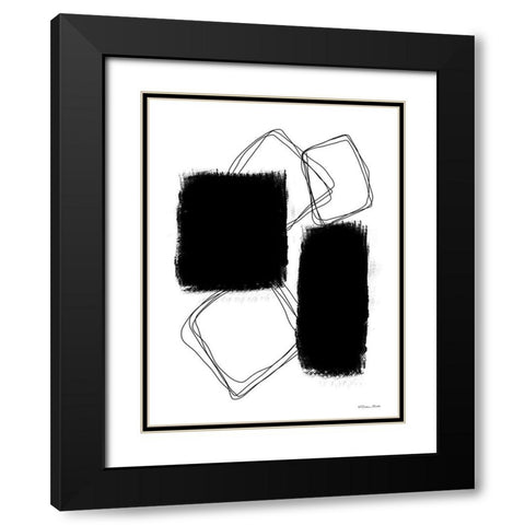 Swatches Outline Black Modern Wood Framed Art Print with Double Matting by Ball, Susan