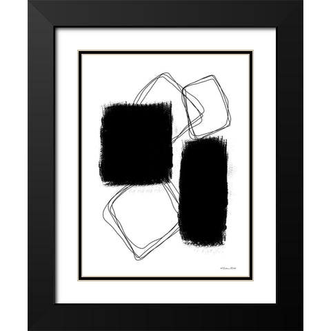 Swatches Outline Black Modern Wood Framed Art Print with Double Matting by Ball, Susan