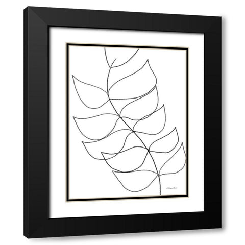 Leaf Sketch 1 Black Modern Wood Framed Art Print with Double Matting by Ball, Susan