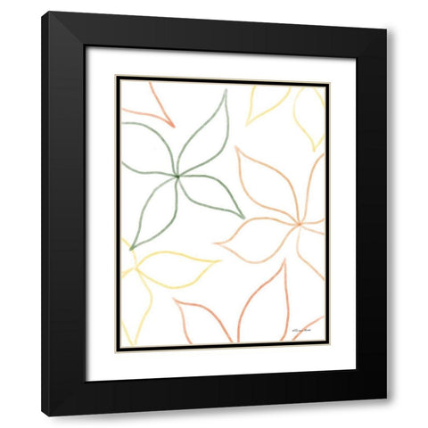 Colorful Petals Black Modern Wood Framed Art Print with Double Matting by Ball, Susan