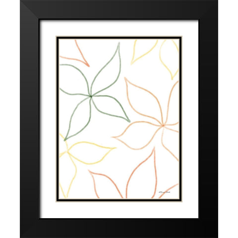 Colorful Petals Black Modern Wood Framed Art Print with Double Matting by Ball, Susan