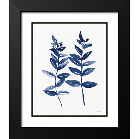 Nature in Indigo 3 Black Modern Wood Framed Art Print with Double Matting by Stellar Design Studio