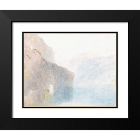 Tranquil Coast 1 Black Modern Wood Framed Art Print with Double Matting by Stellar Design Studio