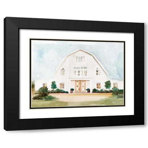 Wedding Barn Black Modern Wood Framed Art Print with Double Matting by Stellar Design Studio