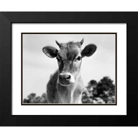 Mildred Black Modern Wood Framed Art Print with Double Matting by Stellar Design Studio