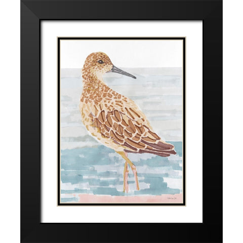 Piper 1 Black Modern Wood Framed Art Print with Double Matting by Stellar Design Studio