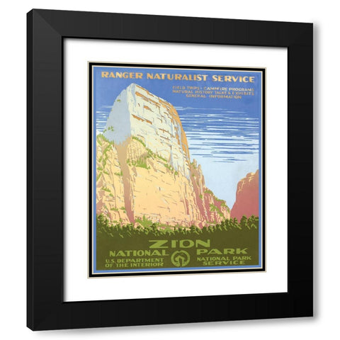 Zion National Park Black Modern Wood Framed Art Print with Double Matting by Stellar Design Studio