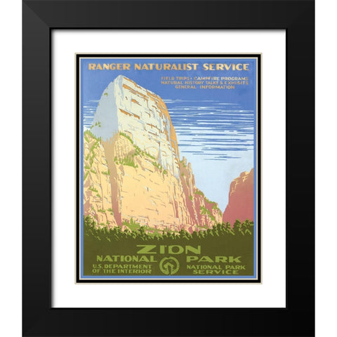 Zion National Park Black Modern Wood Framed Art Print with Double Matting by Stellar Design Studio