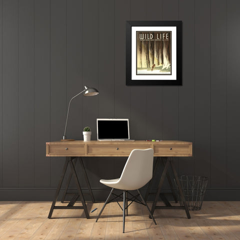 Wild Life Black Modern Wood Framed Art Print with Double Matting by Stellar Design Studio