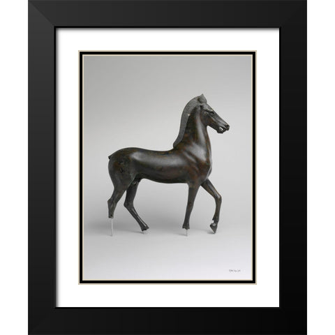 Roman Horse Statue 1 Black Modern Wood Framed Art Print with Double Matting by Stellar Design Studio