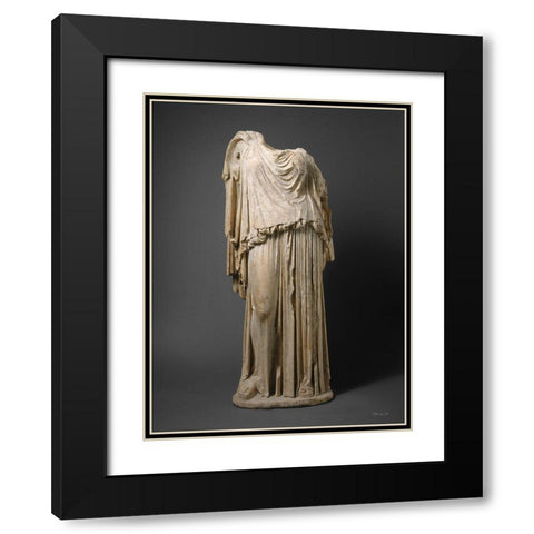 Roman Statue Black Modern Wood Framed Art Print with Double Matting by Stellar Design Studio