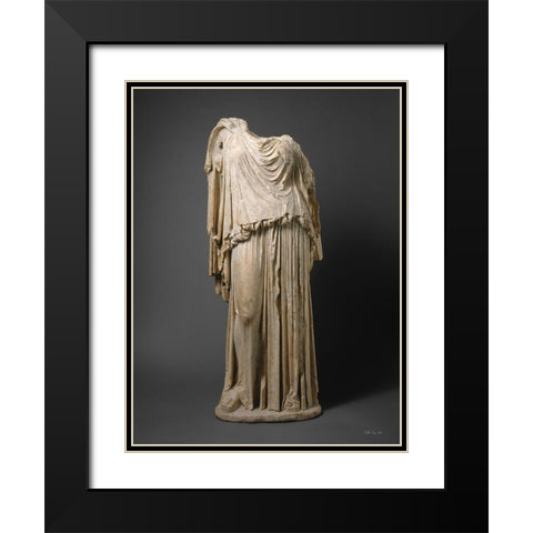 Roman Statue Black Modern Wood Framed Art Print with Double Matting by Stellar Design Studio