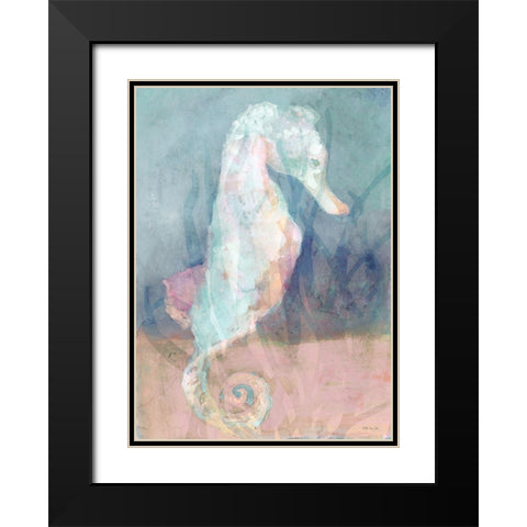 Seahorse I Black Modern Wood Framed Art Print with Double Matting by Stellar Design Studio