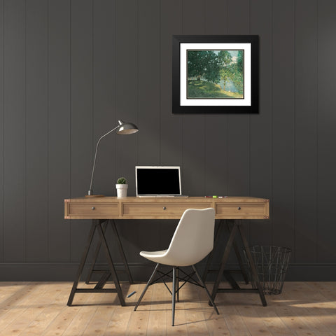 Afternoon Reflection Black Modern Wood Framed Art Print with Double Matting by Stellar Design Studio