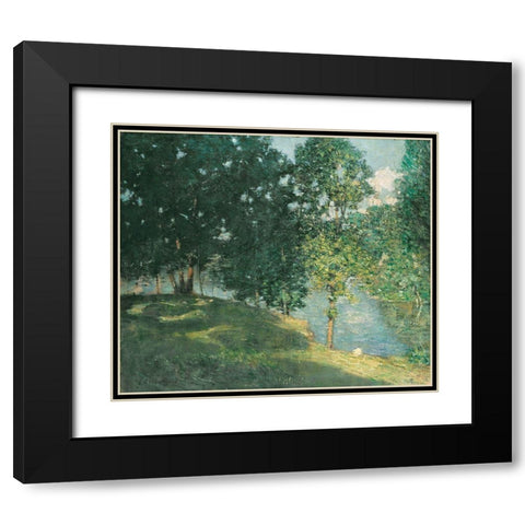 Afternoon Reflection Black Modern Wood Framed Art Print with Double Matting by Stellar Design Studio