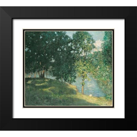 Afternoon Reflection Black Modern Wood Framed Art Print with Double Matting by Stellar Design Studio