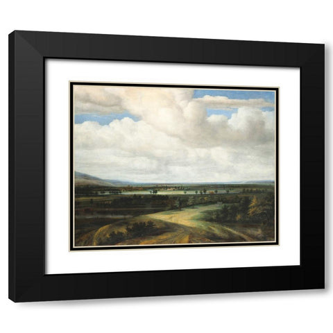 Country Estate from Afar Black Modern Wood Framed Art Print with Double Matting by Stellar Design Studio