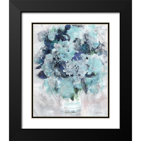 Floral Secrets 2 Black Modern Wood Framed Art Print with Double Matting by Stellar Design Studio