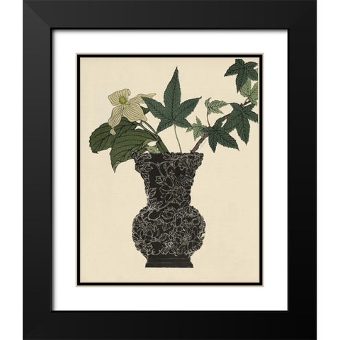 Ebony Vase 1 Black Modern Wood Framed Art Print with Double Matting by Stellar Design Studio