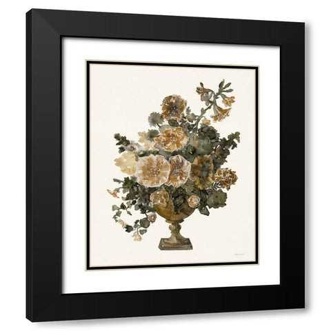 Bouquet in Urn 1 Black Modern Wood Framed Art Print with Double Matting by Stellar Design Studio