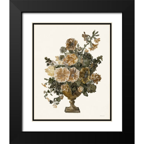 Bouquet in Urn 1 Black Modern Wood Framed Art Print with Double Matting by Stellar Design Studio